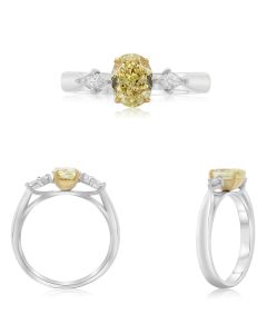 Oval Fancy Yellow Diamond Ring