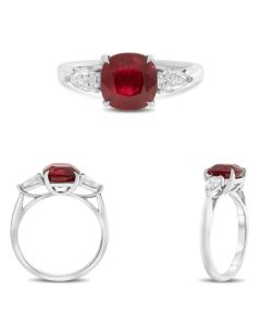 Cushion Ruby Ring