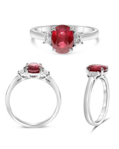 2+ Carat Ruby and Diamond Ring in Platinum