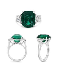 Cushion Emerald Ring