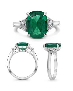 Cushion Emerald Ring