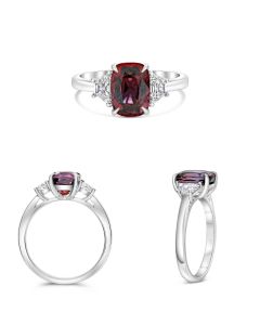 Platinum Ruby Ring with White Diamonds