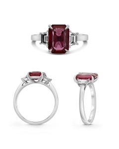 Emerald Cut Ruby Ring