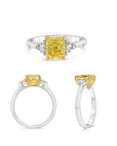 Cushion Fancy Yellow Diamond Ring