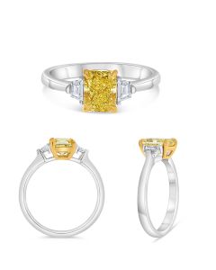 Radiant Fancy Yellow Diamond Ring