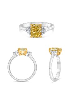 Cushion Fancy Yellow Diamond Ring