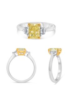 Radiant Fancy Yellow Diamond Ring