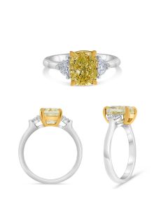 Cushion Fancy Yellow Diamond Ring
