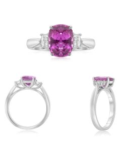 Cushion Pink Sapphire Ring