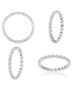 Milgrain White Gold & Diamond Eternity Band