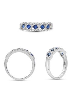Weaving Sapphire & Diamond Band