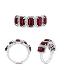 Emerald Cut Ruby Ring
