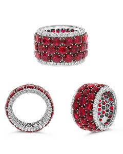 White Gold Band with 17+ Carats of Rubies
