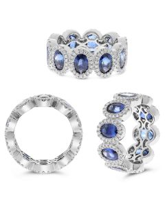 5+ Carat Sapphire and Diamond Eternity Ring in Platinum
