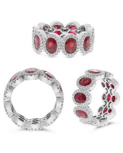 5+ Carat Ruby and Diamond Eternity Ring in Platinum