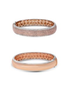Pink & White Diamond Pave Bangle