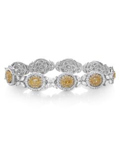Oval Fancy Yellow Diamond Bracelet