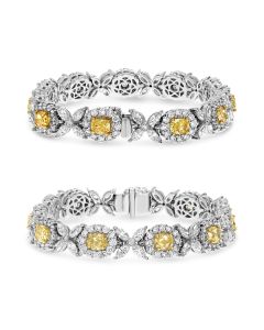 White & Yellow Diamond Fashion Bracelet