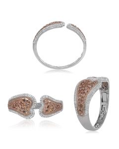 Mixed Shape Champagne Diamond Bangle