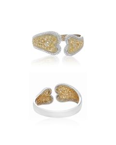 Heartshaped Diamond Cluster Bangle