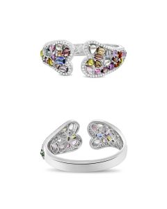 Multi-Color Sapphire & Diamond Bangle