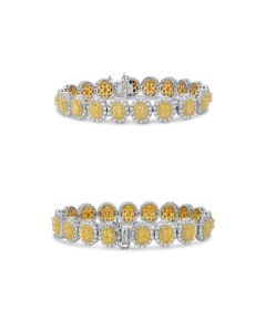 Oval Two-Tone Diamond Bracelet