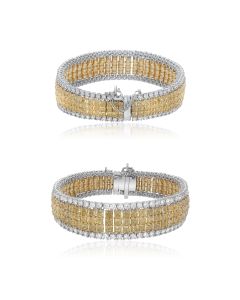 Five Row Two Tone Diamond Bracelet