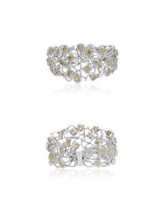 Two-Tone Abstract Diamond Bracelet