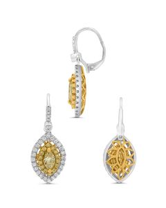 Marquise Fancy Yellow Diamond Earring