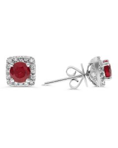 Cushion Ruby Earring