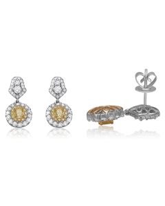 Oval Fancy Yellow Diamond Earring