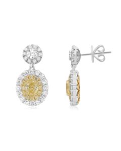 Oval Fancy Yellow Diamond Earring