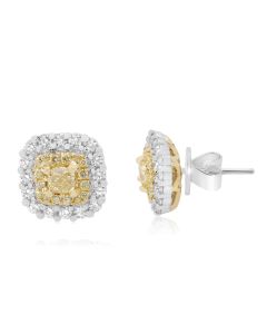 Cushion Fancy Yellow Diamond Earring