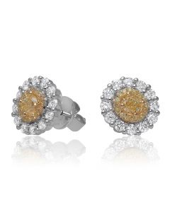 Oval Fancy Yellow Diamond Earring