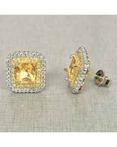 Cushion Fancy Yellow Diamond Earring