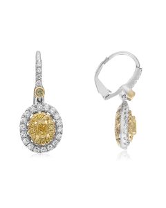 Oval Fancy Yellow Diamond Earring