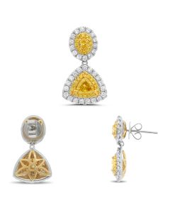Two Tone Triangle Drop Earrings