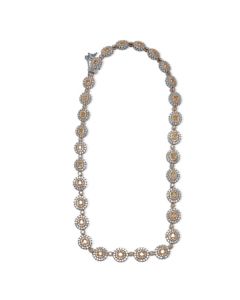 Yellow Diamond Oval Row Necklace 