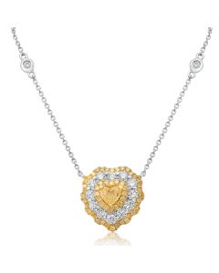 Heartshaped Triple Halo Diamond Necklace