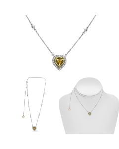 Heart Shape Fancy Yellow Diamond Necklace