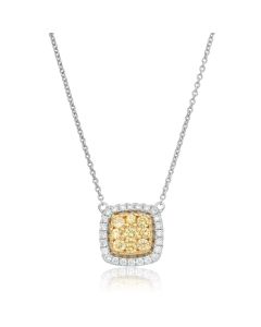 Square Diamond Cluster Necklace