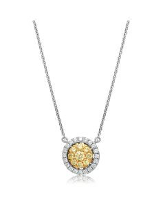 Circular Diamond Cluster Necklace
