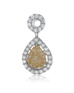 Pear Shape Fancy Yellow Diamond Pendant