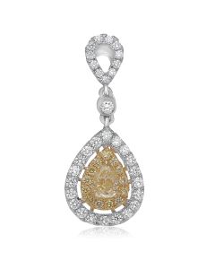 Pear Shape Fancy Yellow Diamond Pendant