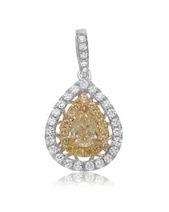 Pear Shape Fancy Yellow Diamond Pendant