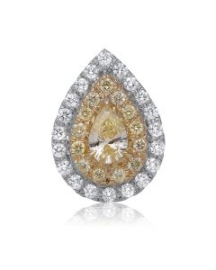 Pear Shape Fancy Yellow Diamond Pendant