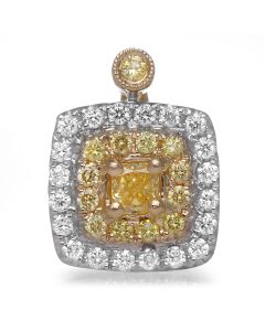 Radiant Fancy Yellow Diamond Pendant