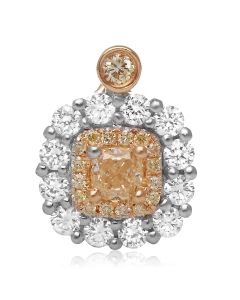 Cushion Fancy Yellow Diamond Pendant