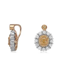Two Tone Double Halo Diamond Pendant