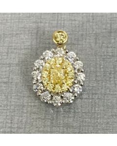 Oval Fancy Yellow Diamond Pendant